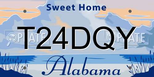 T24DQY Alabama License Plate