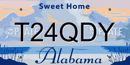 T24QDY Alabama License Plate