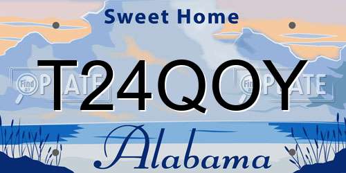 T24QOY Alabama License Plate