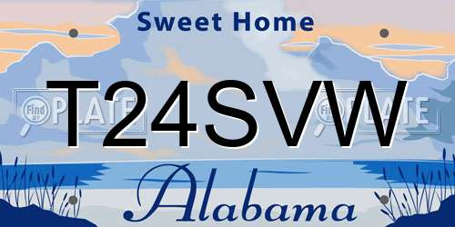 T24SVW Alabama License Plate