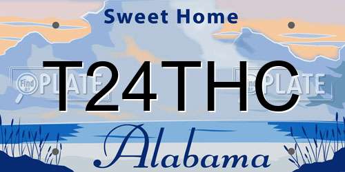 T24THC Alabama License Plate
