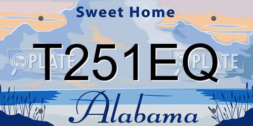 T251EQ Alabama License Plate