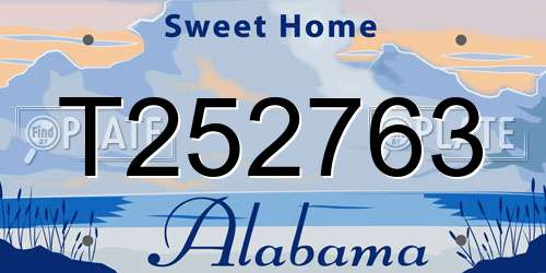 T252763 Alabama License Plate