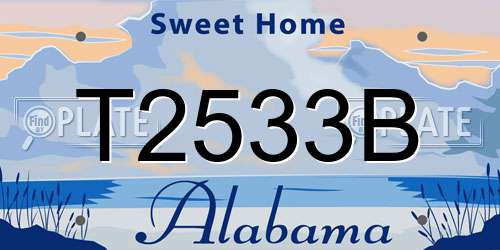 T2533B Alabama License Plate
