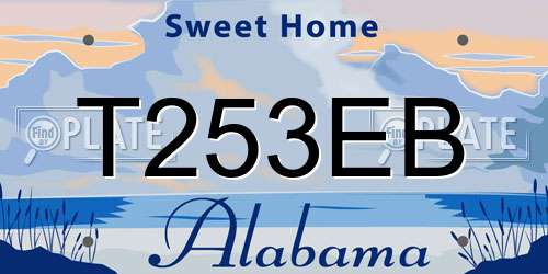 T253EB Alabama License Plate
