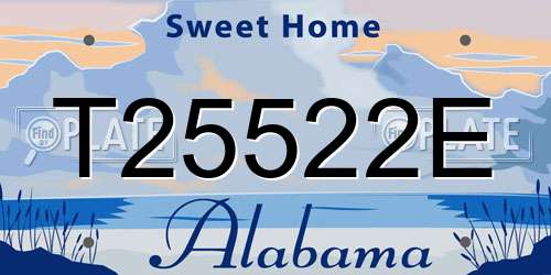 T25522E Alabama License Plate