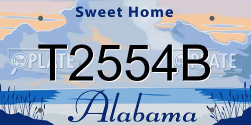 T2554B Alabama License Plate