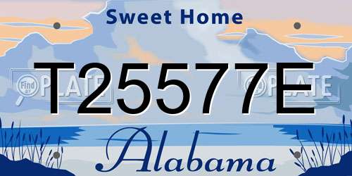 T25577E Alabama License Plate