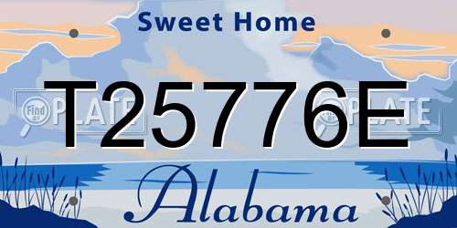T25776E Alabama License Plate