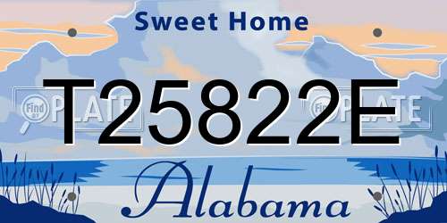 T25822E Alabama License Plate