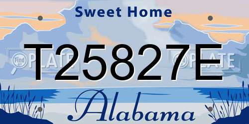 T25827E Alabama License Plate