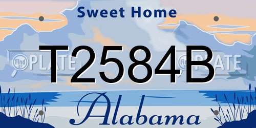 T2584B Alabama License Plate