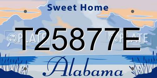 T25877E Alabama License Plate