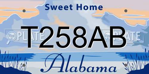 T258AB Alabama License Plate