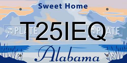 T25IEQ Alabama License Plate