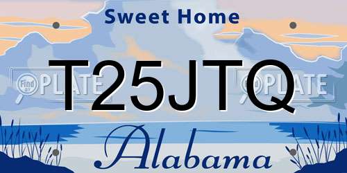 T25JTQ Alabama License Plate