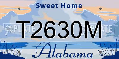 T2630M Alabama License Plate