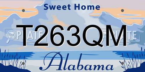 T263QM Alabama License Plate