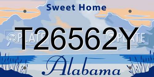 T26562Y Alabama License Plate