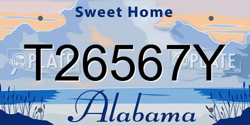 T26567Y Alabama License Plate