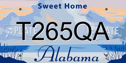 T265QA Alabama License Plate