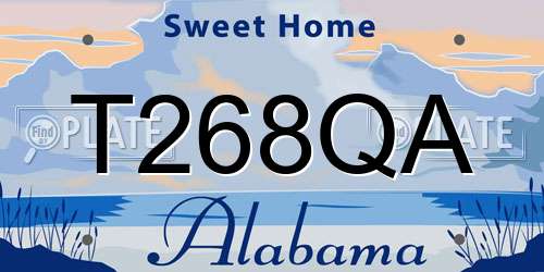 T268QA Alabama License Plate