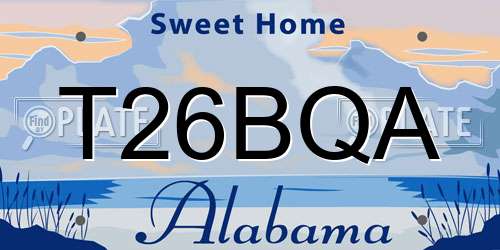 T26BQA Alabama License Plate
