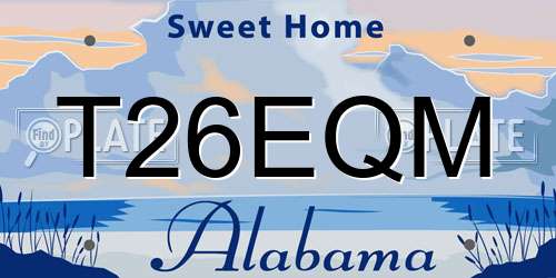 T26EQM Alabama License Plate