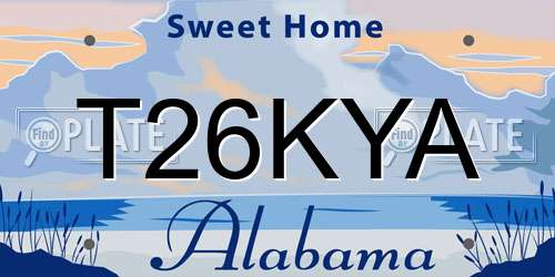 T26KYA Alabama License Plate