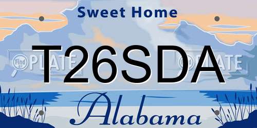T26SDA Alabama License Plate