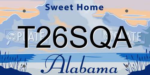 T26SQA Alabama License Plate