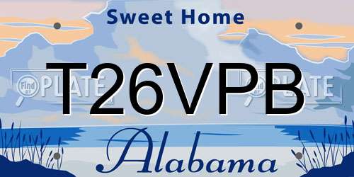 T26VPB Alabama License Plate
