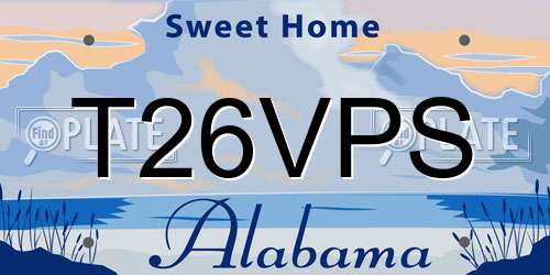 T26VPS Alabama License Plate