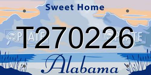 T270226 Alabama License Plate