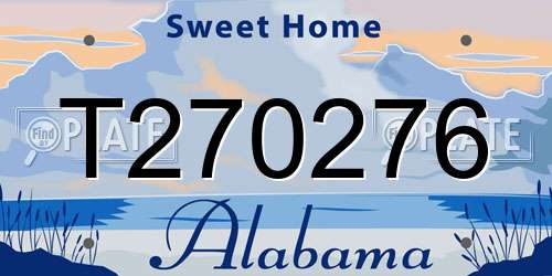 T270276 Alabama License Plate