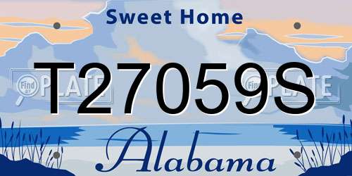 T27059S Alabama License Plate