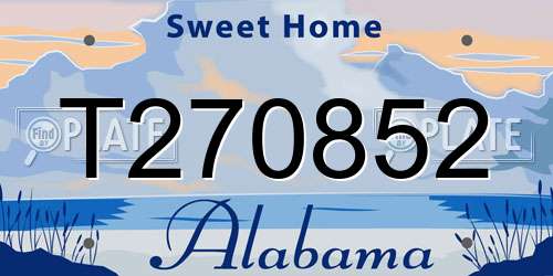 T270852 Alabama License Plate