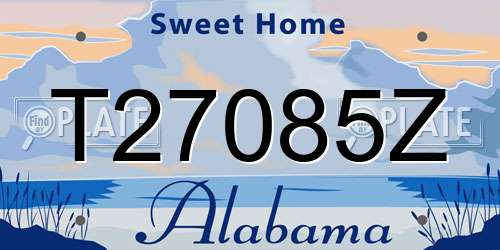 T27085Z Alabama License Plate