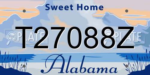 T27088Z Alabama License Plate