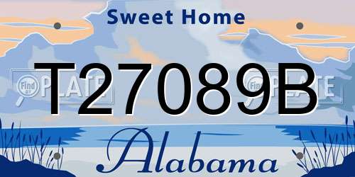 T27089B Alabama License Plate