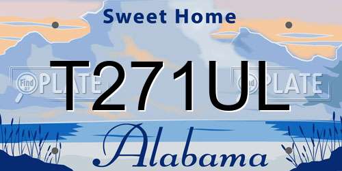 T271UL Alabama License Plate
