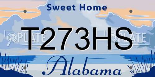 T273HS Alabama License Plate