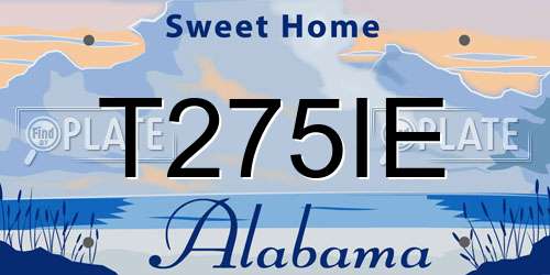 T275IE Alabama License Plate