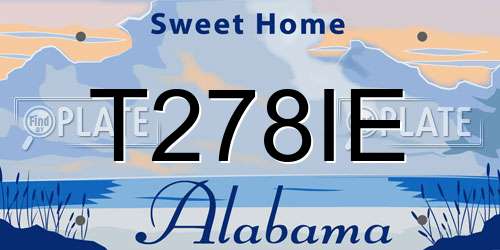 T278IE Alabama License Plate