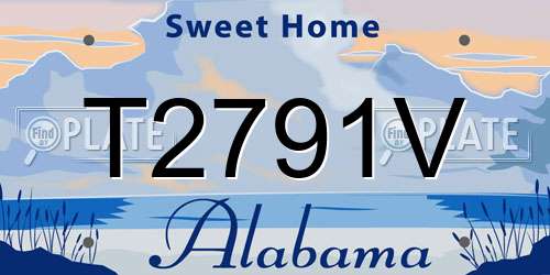 T2791V Alabama License Plate