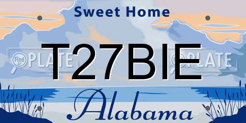 T27BIE Alabama License Plate