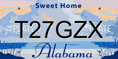 T27GZX Alabama License Plate