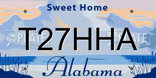 T27HHA Alabama License Plate