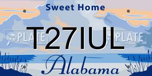 T27IUL Alabama License Plate