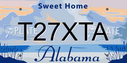 T27XTA Alabama License Plate